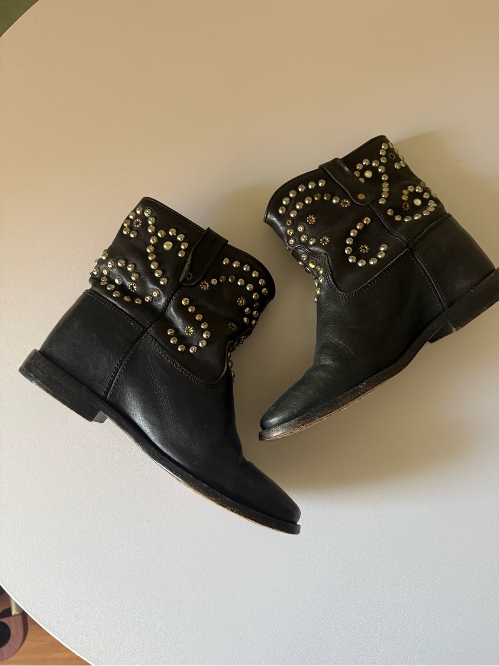 Isabel Marant Leather Western Ankle Boots
